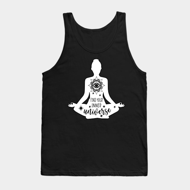 Find Your Inner Universe - Yoga And Meditation Practice Tank Top by Yoga Studio Arts